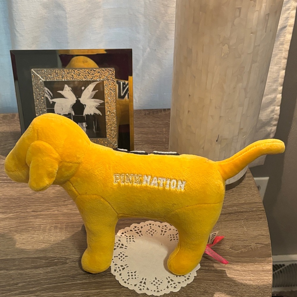 Yellow Plush Dog with PN Logo PINK Victoria’s Secret - Picture 3 of 5